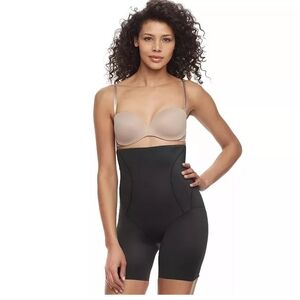 Naomi & Nicole High Waist Thigh Slimmer Shapewear Size Large; color Black